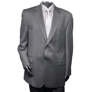 Vtg Lauren Ralph Lauren Mens 44L Gray Wool Blazer Sport Jacket Preppy Professor